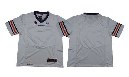 Mens Auburn Tigers Under armour White NCAA Customized 2018 Jersey->customized ncaa jersey->Custom Jersey